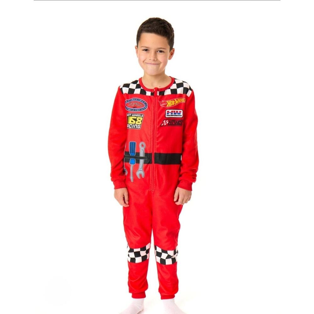 Hot Wheels Boys Red Halloween Costume Cosplay Size 3-4 Years Race Car Driver